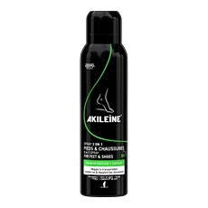 Sprej na nohy a topánky proti zápachu 3 v 1, Akileine Black - 150 ml
