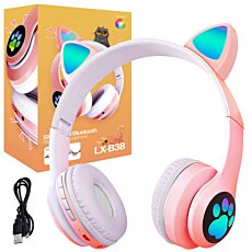 Bluetooth sluchátka Cat LX-B38 – zábava, styl a komfort pro děti, růžové