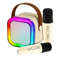 Bluetooth karaoke sada s 2 mikrofónmi, SingSet White