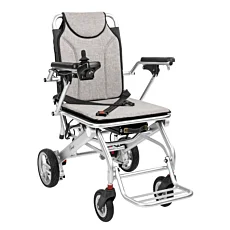 Elektrický skladací vozík pre imobilných SMART-TIM, strieborný - 115 kg