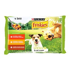 Friskies Dog Adult Multipack hovězí, kuřecí, jehněčí maso v želé 4 x 85 g