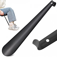 Dlhý kovový obuvák na topánky čierny, 58 cm