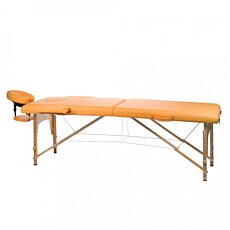 Masérsky skladací drevený stôl Wood, oranžový