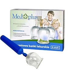 Ohňovzdorné čínské banky, skleněné s ergonomickou pumpičkou (sada 8 kusů)