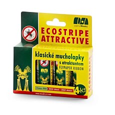 Mucholapka lepící na mouchy, Ecostripe Attractive, 4 ks