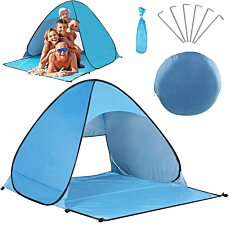 Veľký samorozkladací plážový stan s UV ochranou Tent, modrý