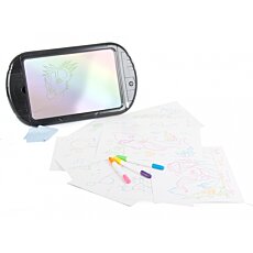Detská kreslica doska tablet na kreslenie, HappyDino 3v1, 24 x 15 cm