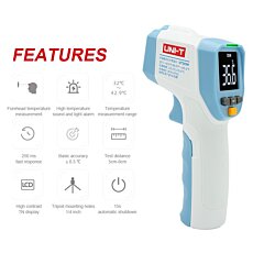 Teplomer bezdotykový UNI-T UT305H -32°C až 42,9°C