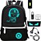 Voděodolný školní batoh s příslušenstvím, USB, 35L, 4v1h City friend Boy, černý